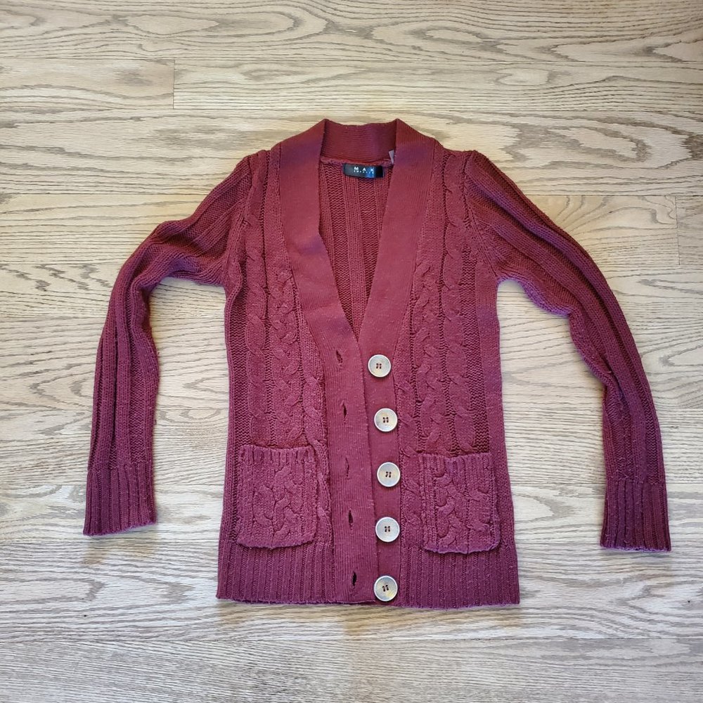 MAK Sweater Cardigan Red S GUC